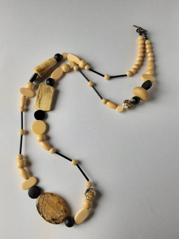 Bone and Black Necklace 2