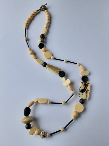 Bone and Black Necklace 1